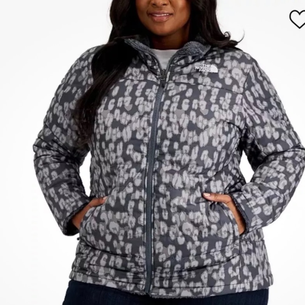 The North Face Women's Gray Leopard Print Puffer Jacket